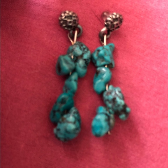 Barse Real turquoise and SS earrings gorgeous!! - Picture 2 of 2